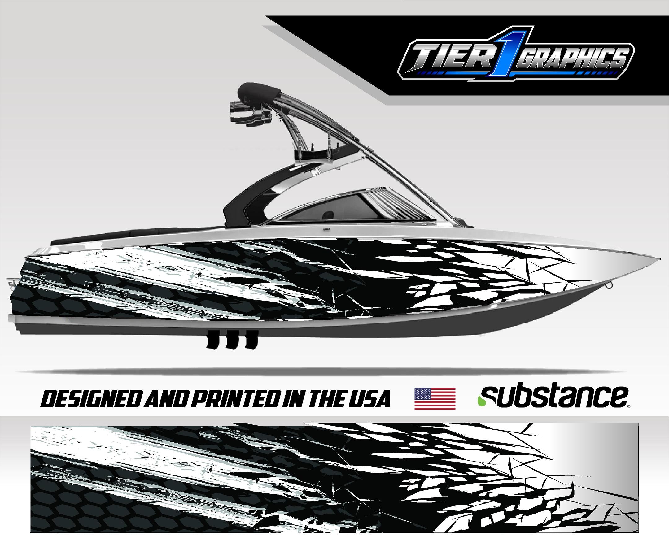 Ski/Wake Boat Wrap - Feather