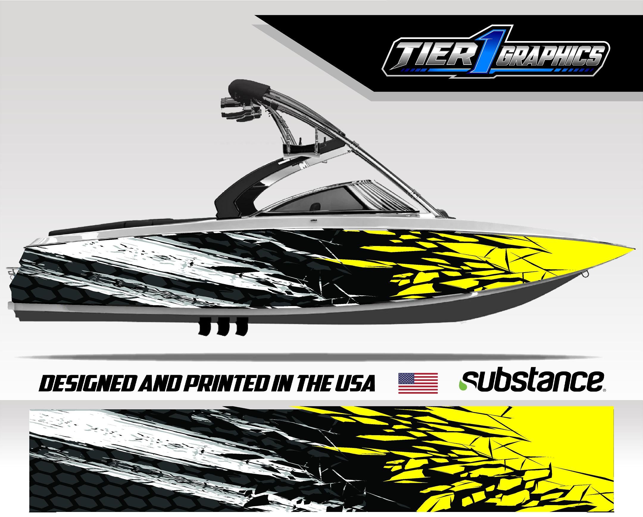 Ski/Wake Boat Wrap - Feather