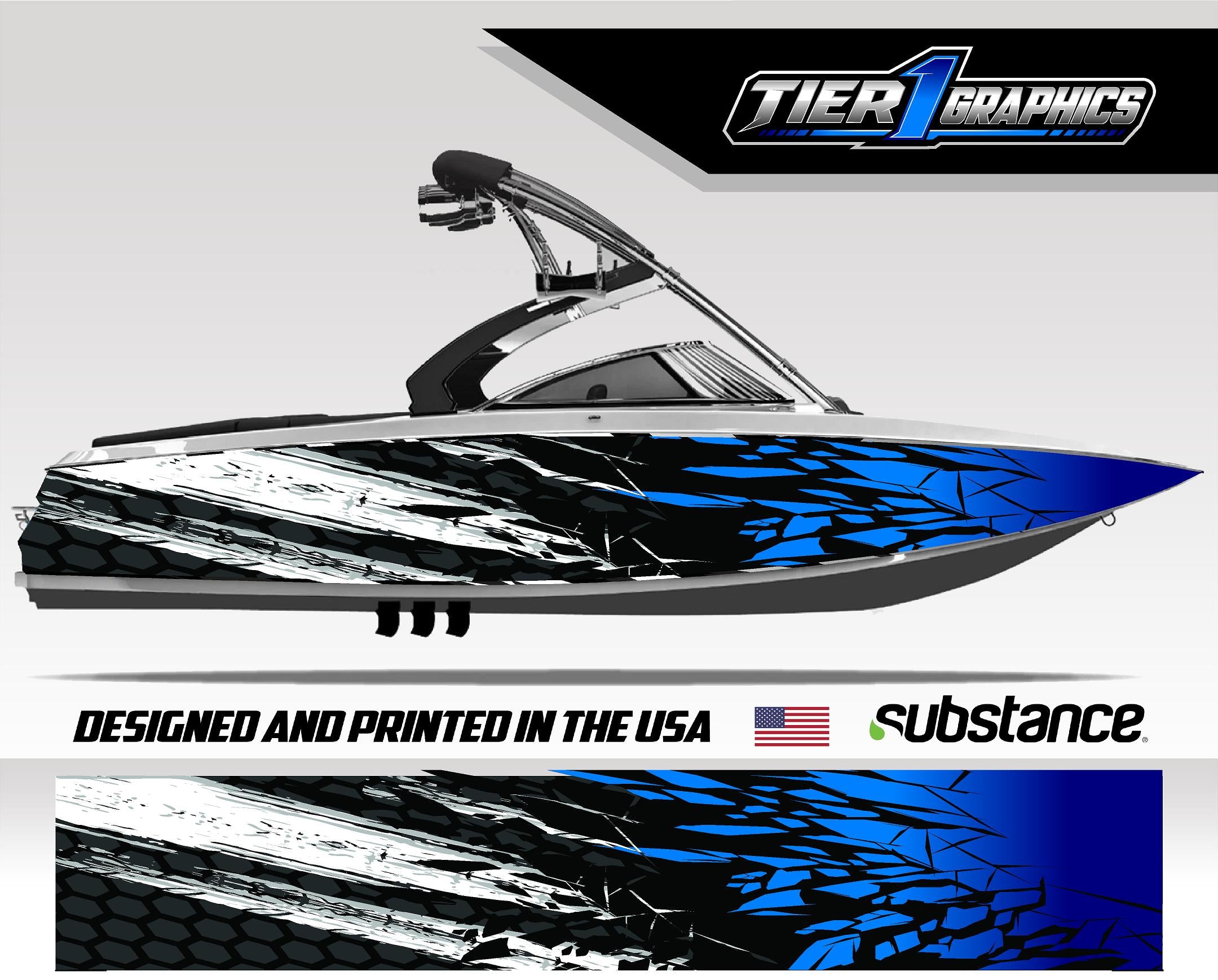 Ski/Wake Boat Wrap - Feather