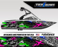 Skully design ski and wake boat wrap by Tier 1 Graphics
