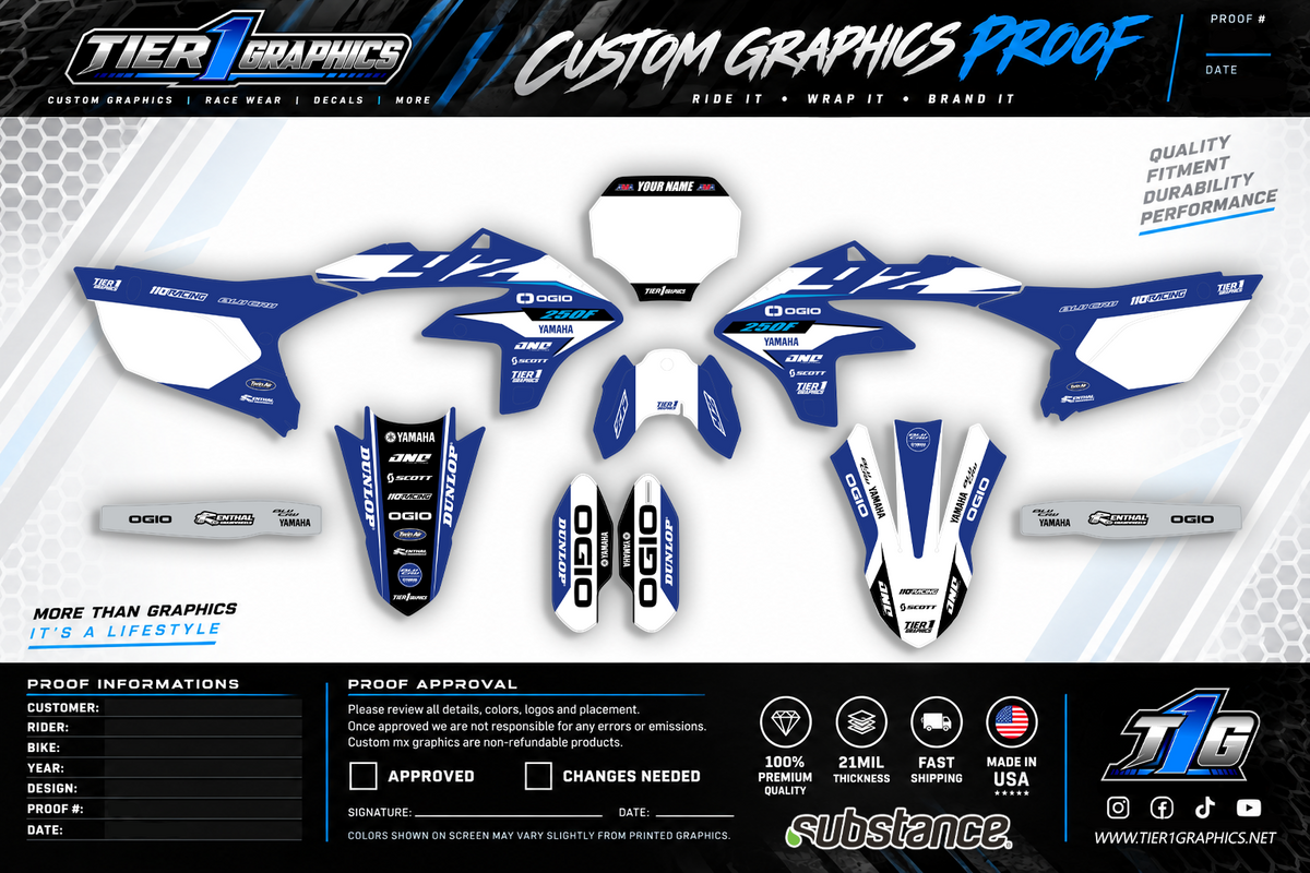 Clipper B graphics kit on a Yamaha YZ250F – view 2