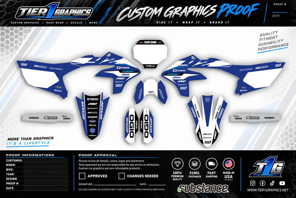 Clipper B graphics kit on a Yamaha YZ450F – view 2