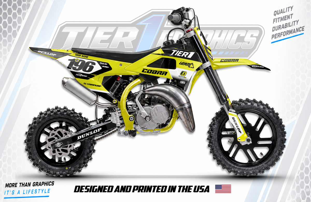 Yellow Grit graphics kit on a Cobra CX50 SR