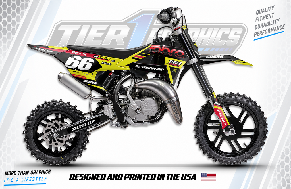 Yellow/Red Ponca graphics kit on a Cobra CX50 SR