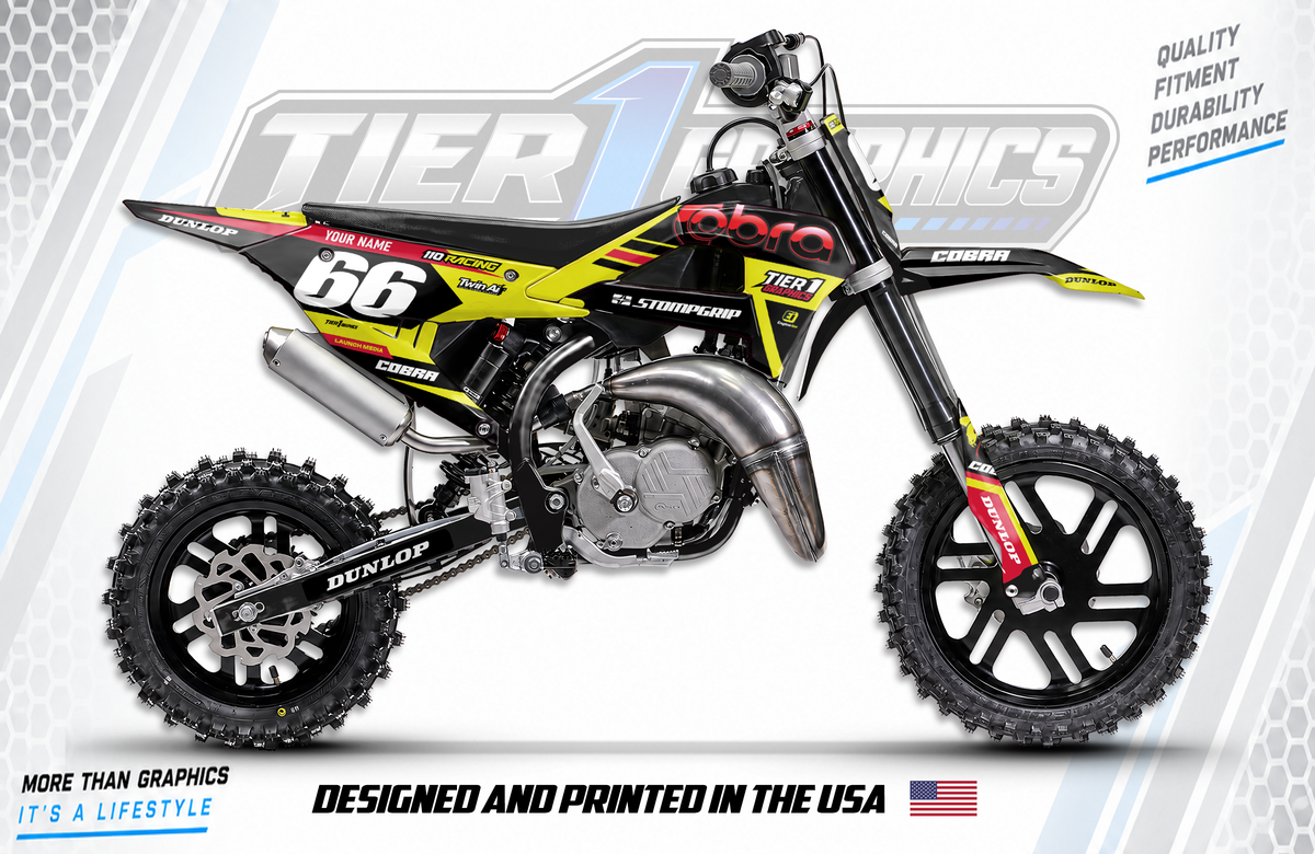 Yellow/Red Ponca graphics kit on a Cobra CX50 SR