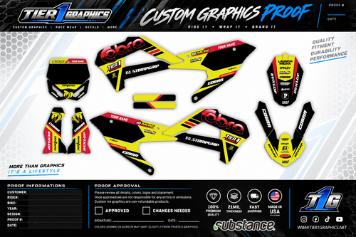 Yellow/Red Ponca graphics kit on a Cobra CX50 SR – view 2