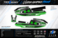 Graphics kit on a vintage Kawasaki 440 stand-up jet ski