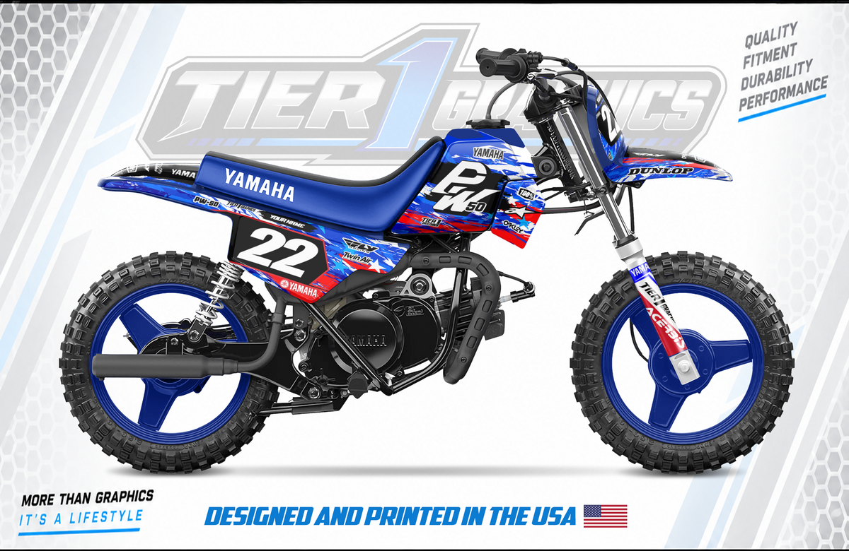 USA Ripped graphics kit on a Yamaha PW50