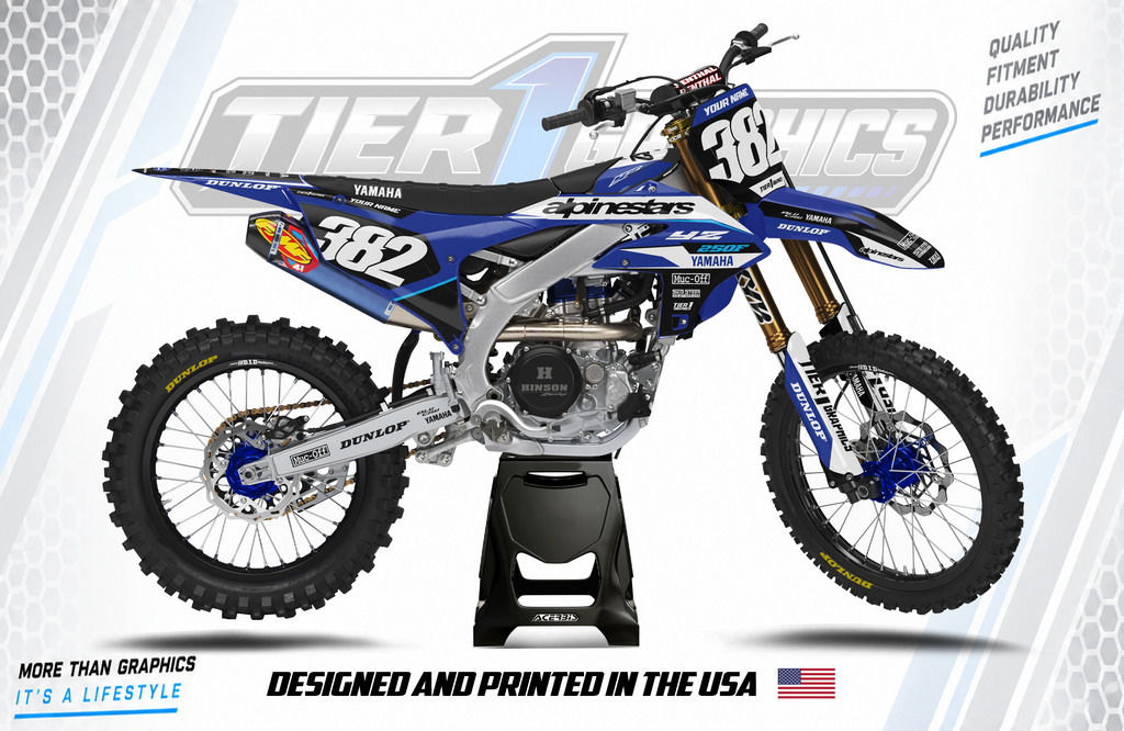 Dodger graphics kit on a Yamaha YZ250F
