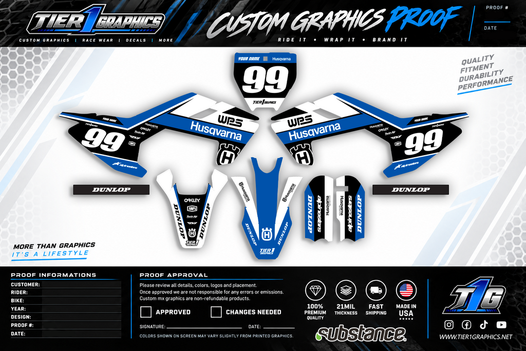 Blue Streak graphics kit on a Husqvarna TC85