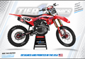 F-Look graphics kit on a Honda CRF dirt bike