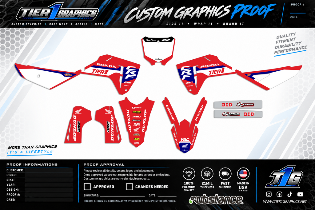 Hunta graphics kit on a Honda CRF dirt bike – view 2