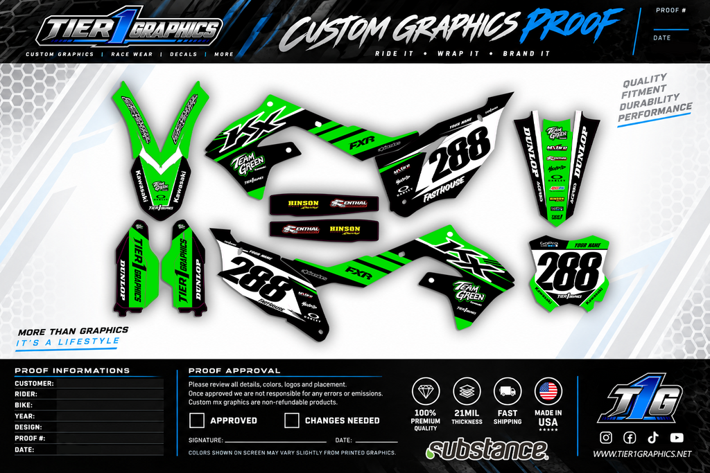 Blast Edition graphics kit on a Kawasaki KX250F – view 2