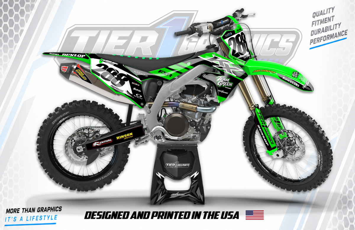 Blast Edition graphics kit on a Kawasaki KX250F