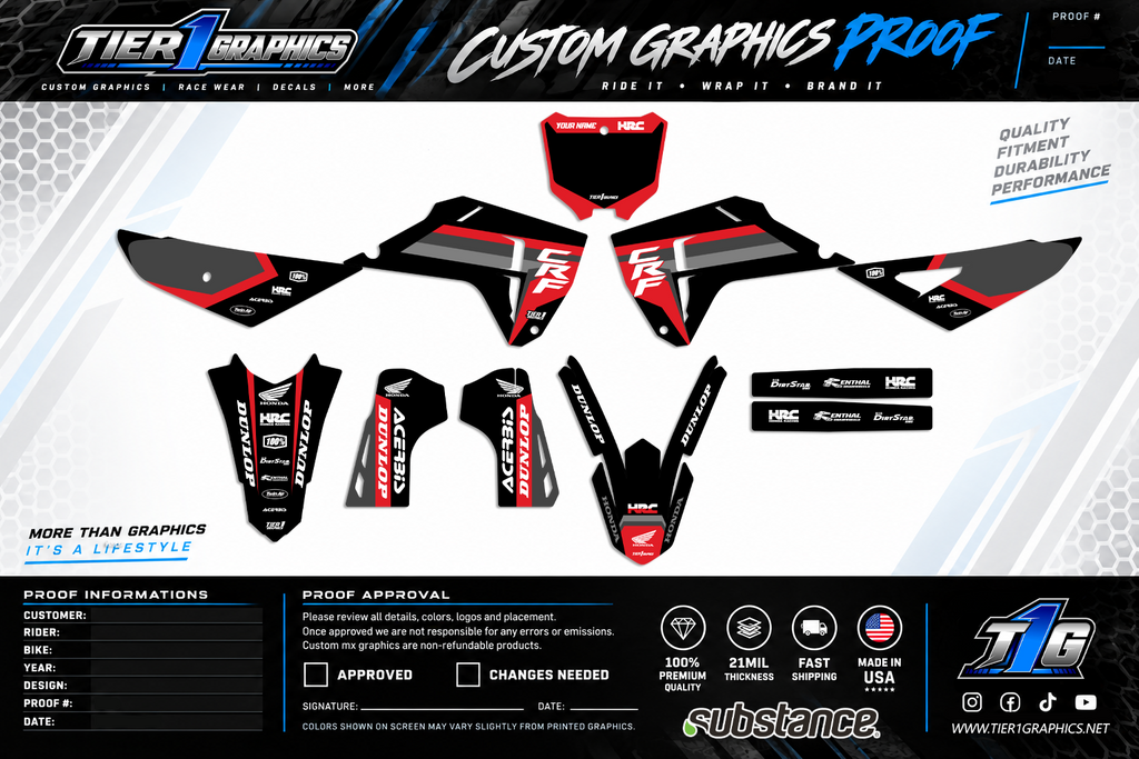 Lava graphics kit on a Honda CRF dirt bike – view 2