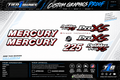 Reproduction Mercury 225 OptiMax Pro XS outboard cowling decals