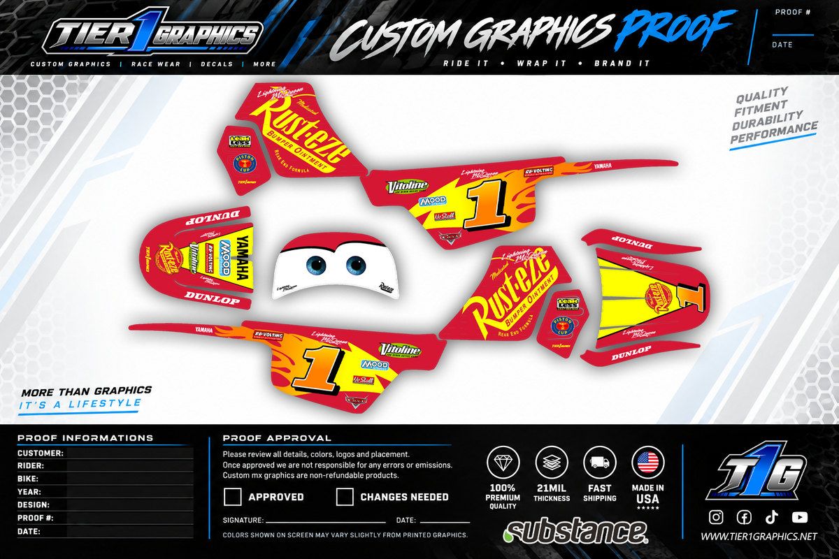 Lightning graphics kit on a Yamaha PW50 – view 2