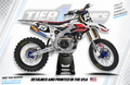 Red/White Slide graphics kit on a Yamaha YZ250F
