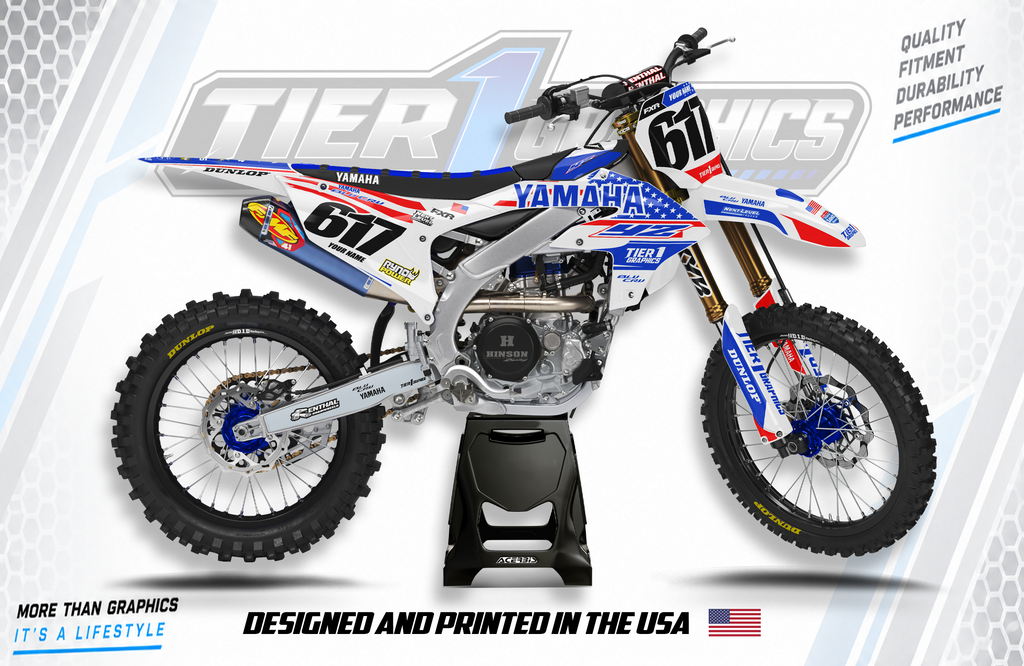 USA Dab graphics kit on a Yamaha YZ250F