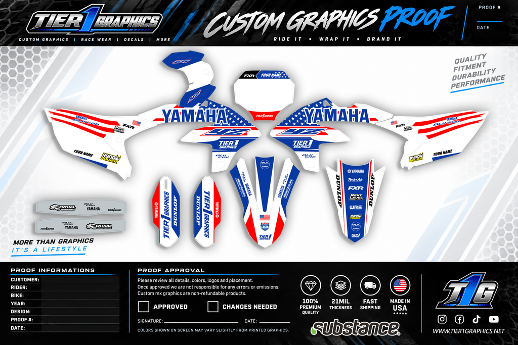 USA Dab graphics kit on a Yamaha YZ250F – view 2