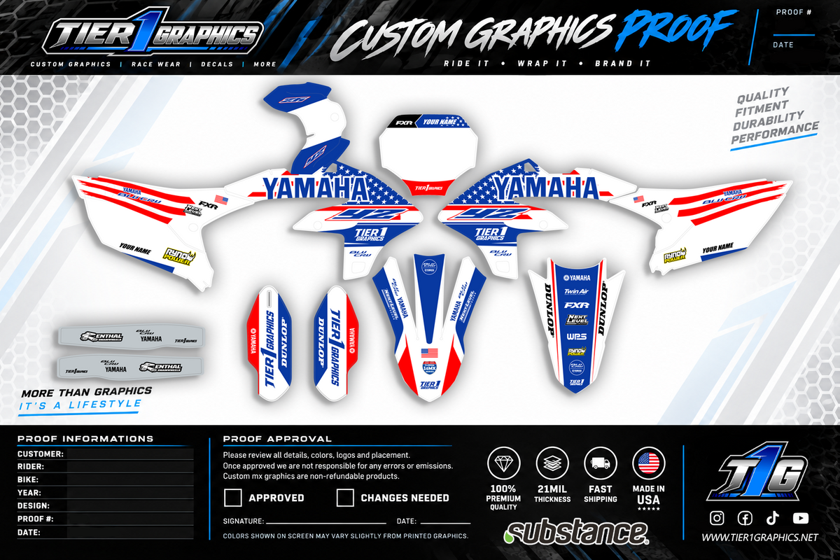 USA Dab graphics kit on a Yamaha YZ250F – view 2