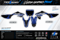 Blue graphics kit on a Yamaha YZ65